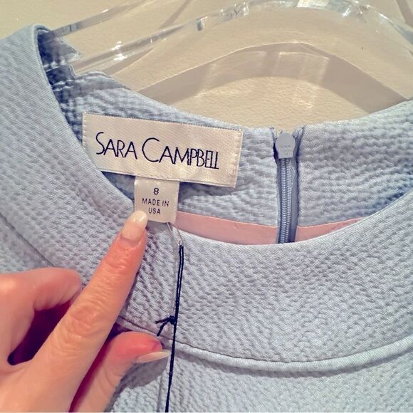 NWT- Sara Campbell Boston Cap Sleeve Shift Dress Light Blue Size 8 - Picture 3 of 15